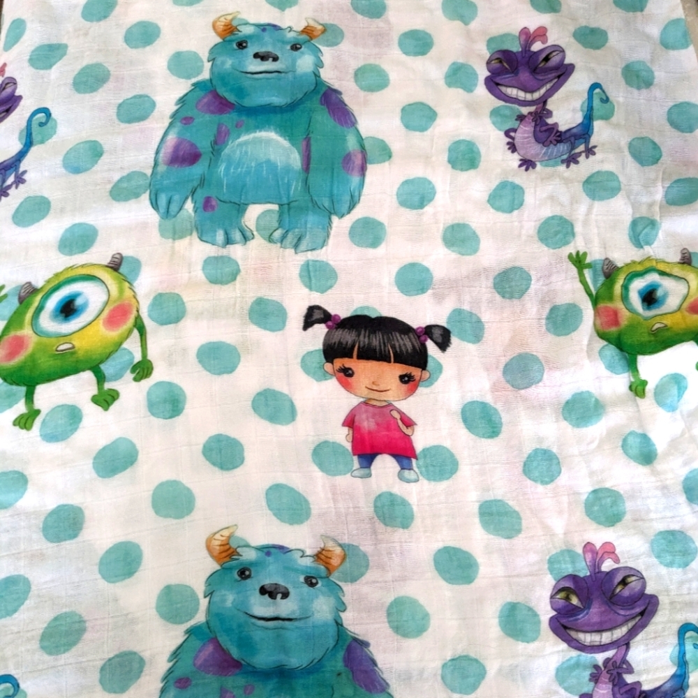Rare Disney Monster Inc Muslin Blanket